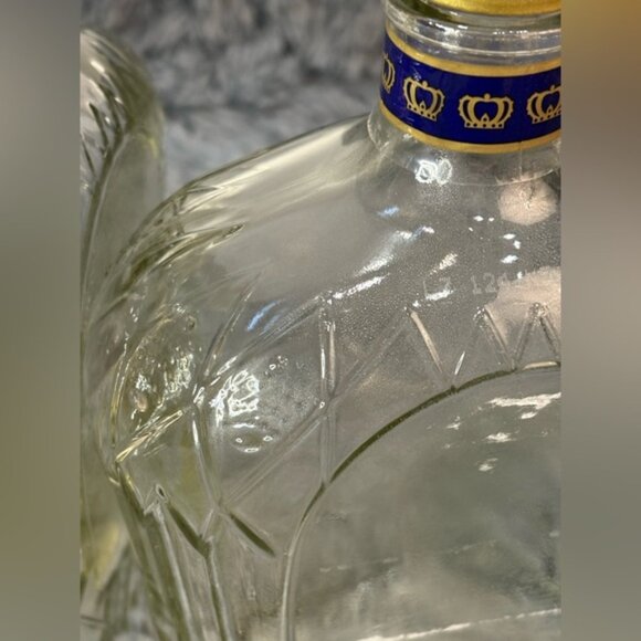Crown Royal Empty Whiskey Bottles Lot of 2 750mL Canadian Glass DIY Decor - Picture 5 of 7